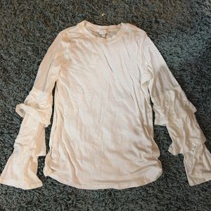 Cream Ruffle Sleeve Blouse